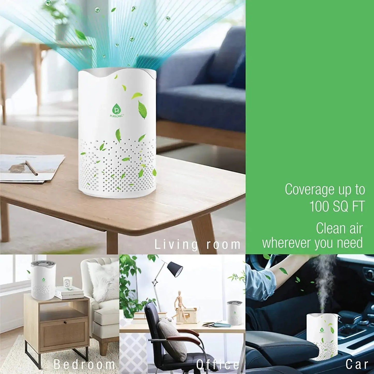 USB Powered HEPA Air Purifier Blush Apollo