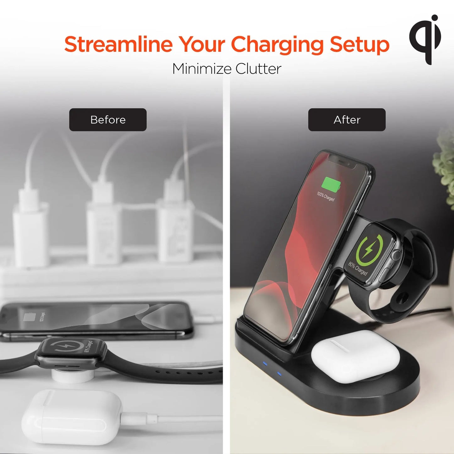 HyperGear 3-In-1 Wireless Charging Dock Sky Iapetus