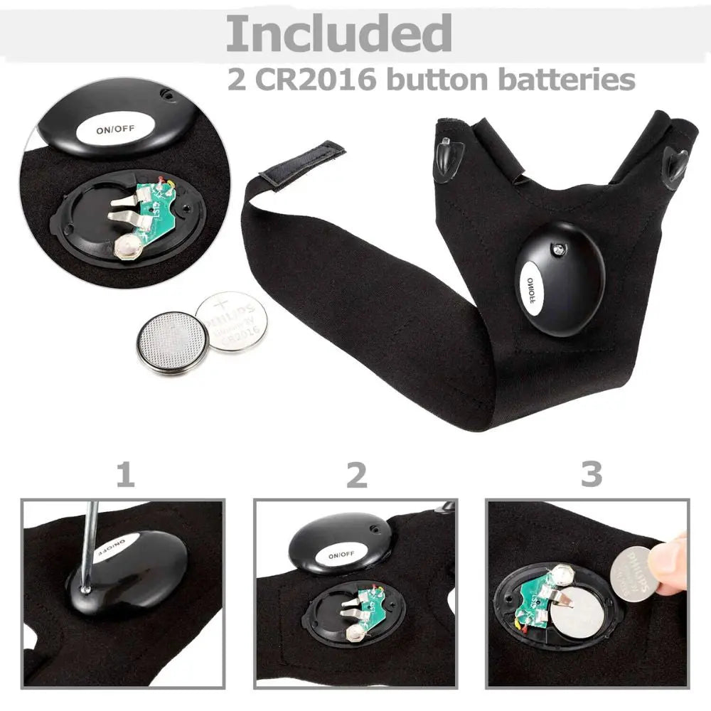 Flash Light LED Gloves Multipurpose Yellow Pandora