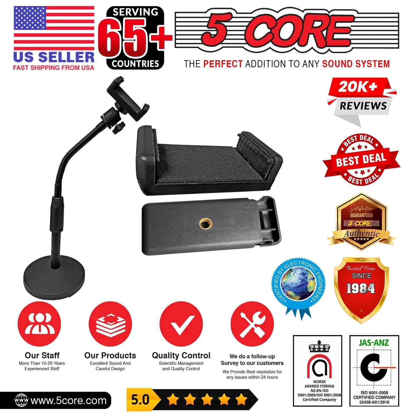 5 Core Cell Phone Stand Violet Rose