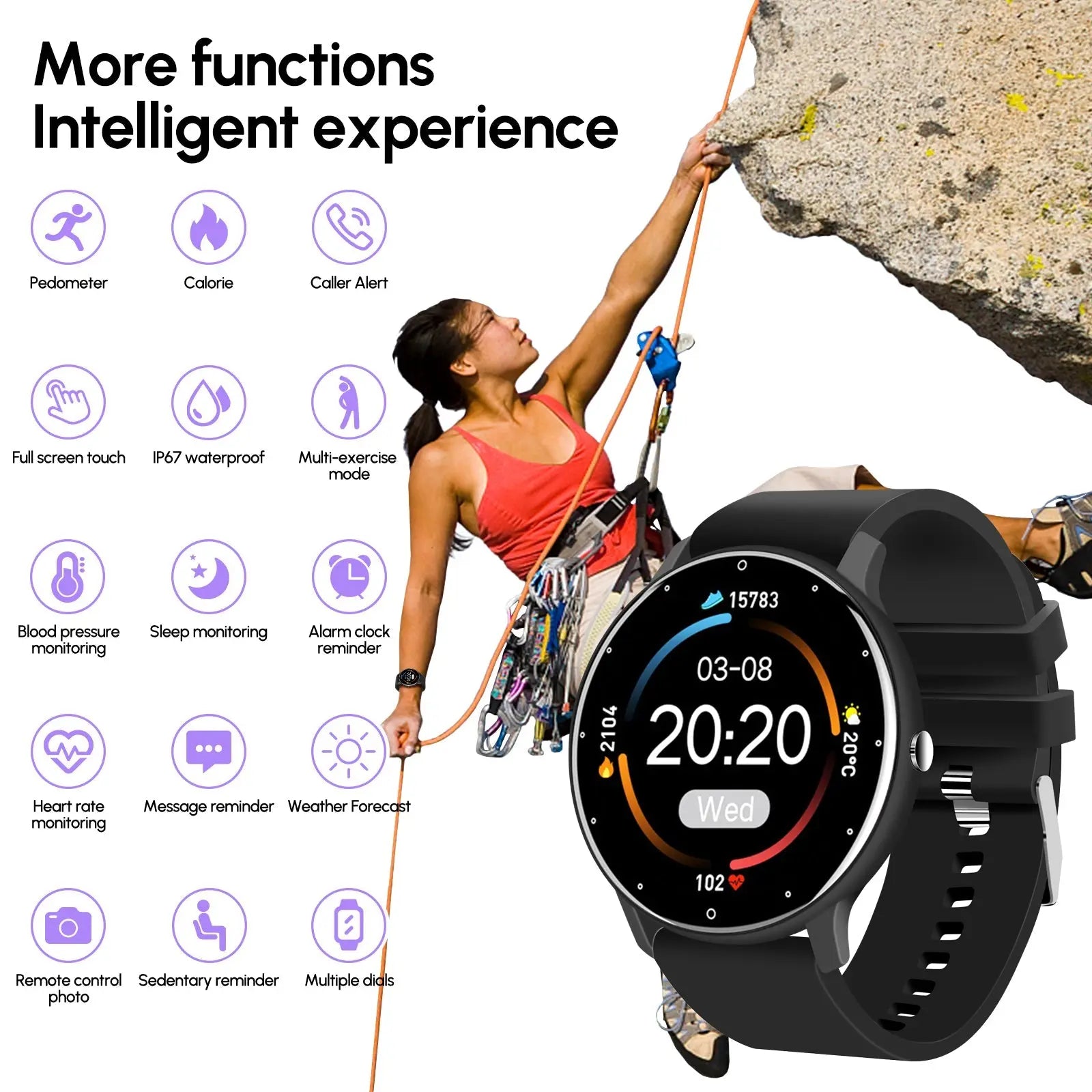 Waterproof Smart Bluetooth Watch W/Camera Pink Iolaus