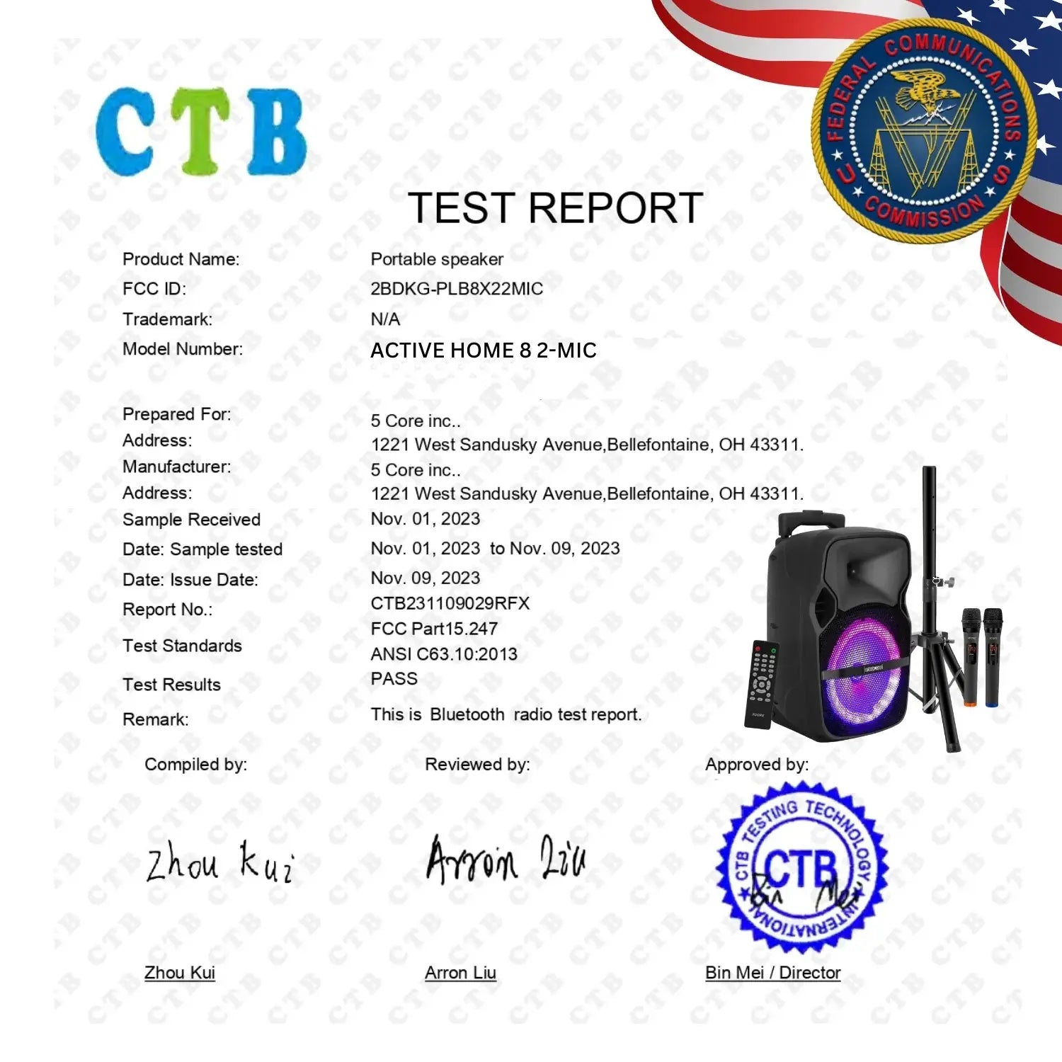 8 Inch Portable Bluetooth Speaker Violet Rose