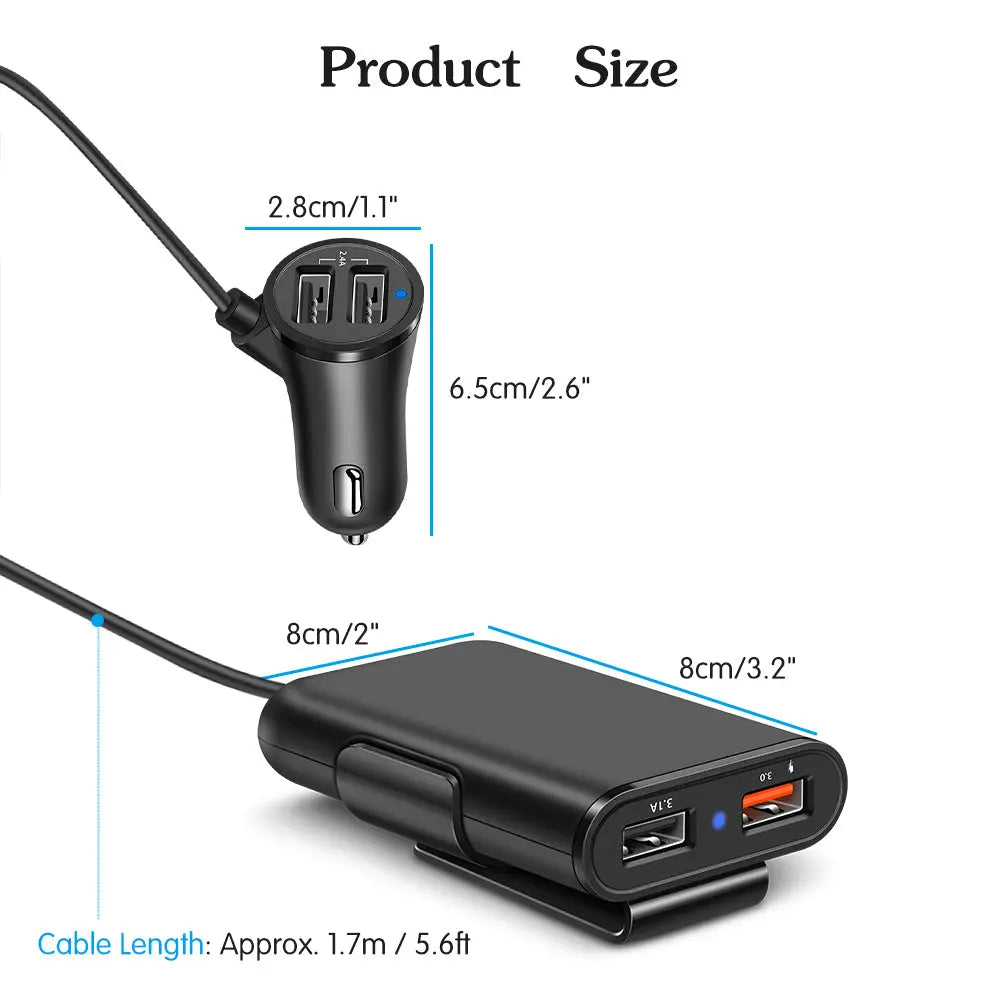 Quick Car USB Charger W/Clip Teal Simba