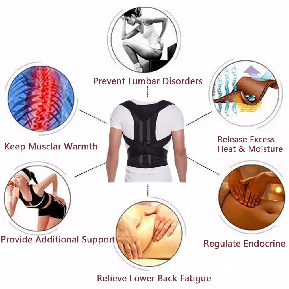 Adjustable Posture Corrector Brace Belt Puce Gaia