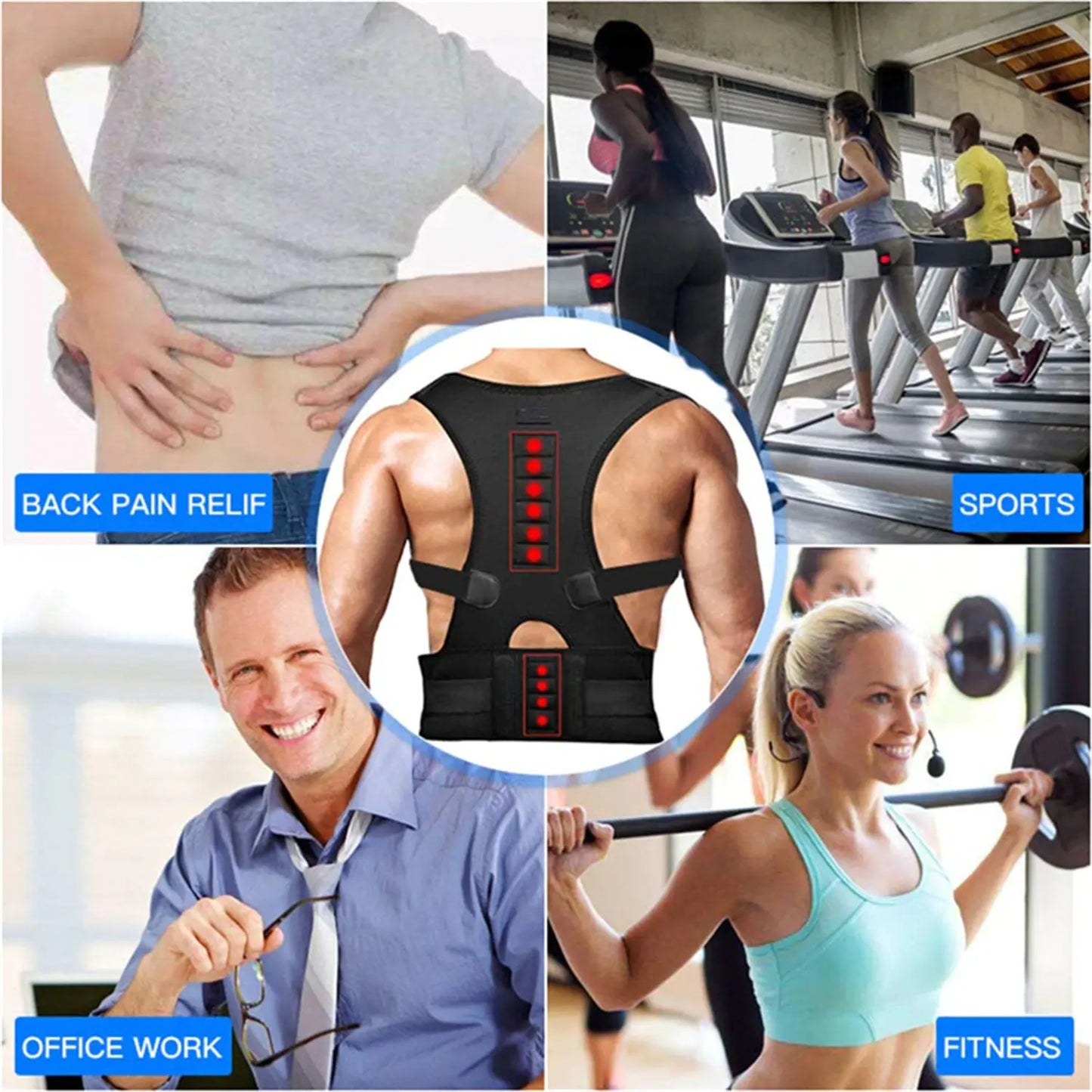 Posture Corrector Magnetic Brace Belt Puce Gaia
