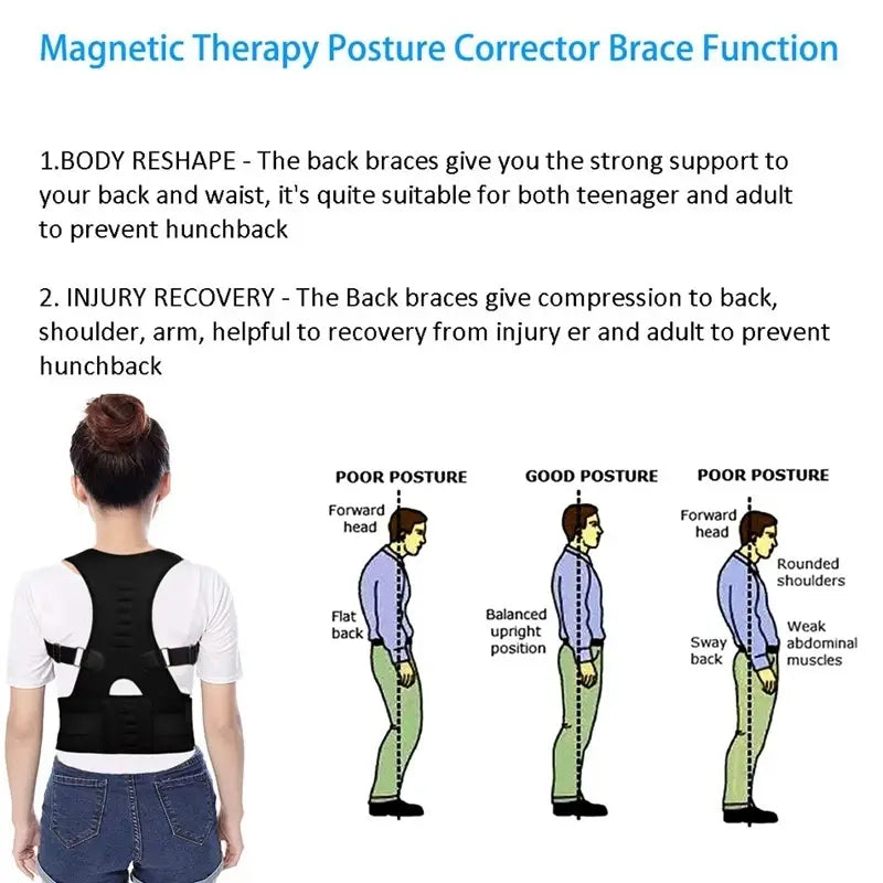 Posture Corrector Magnetic Brace Belt Puce Gaia