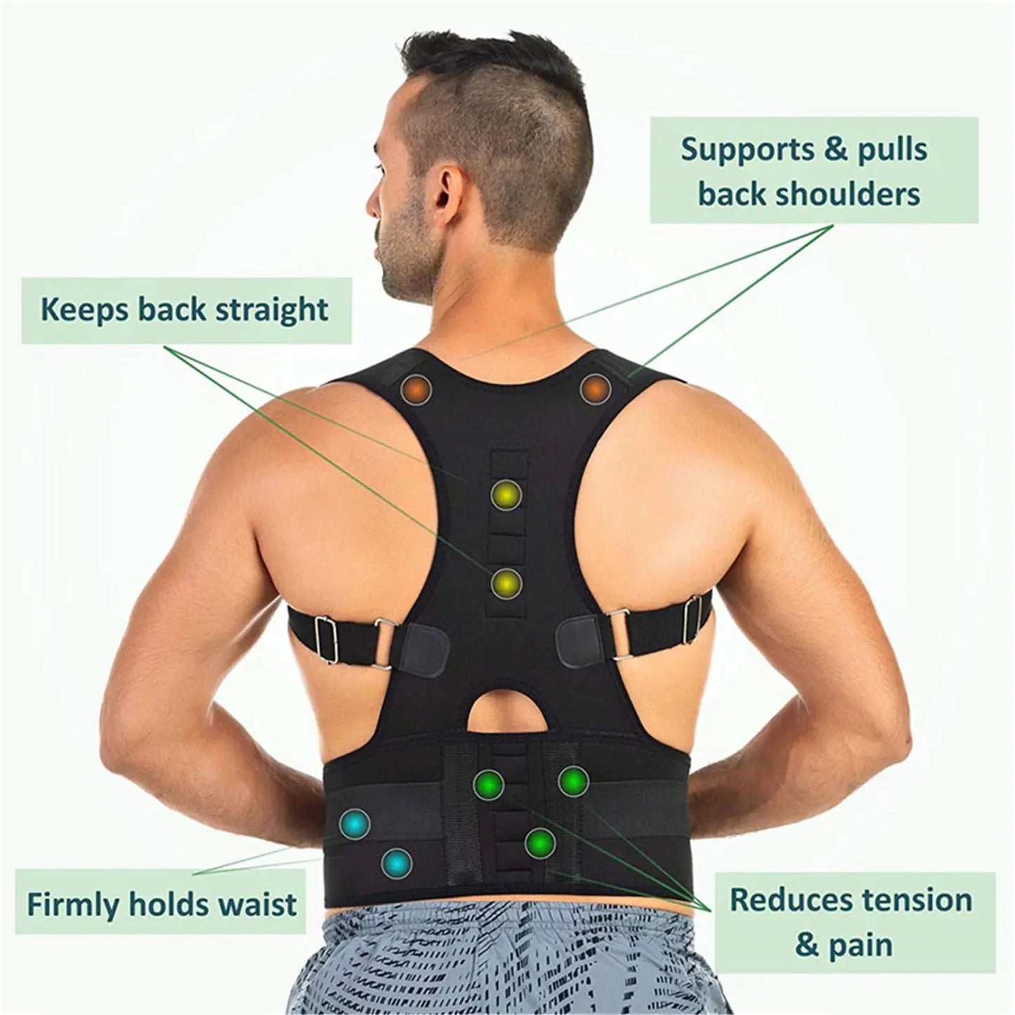 Posture Corrector Magnetic Brace Belt Puce Gaia