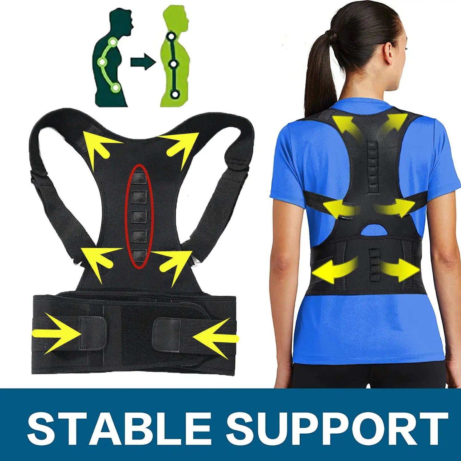 Posture Corrector Magnetic Brace Belt Puce Gaia