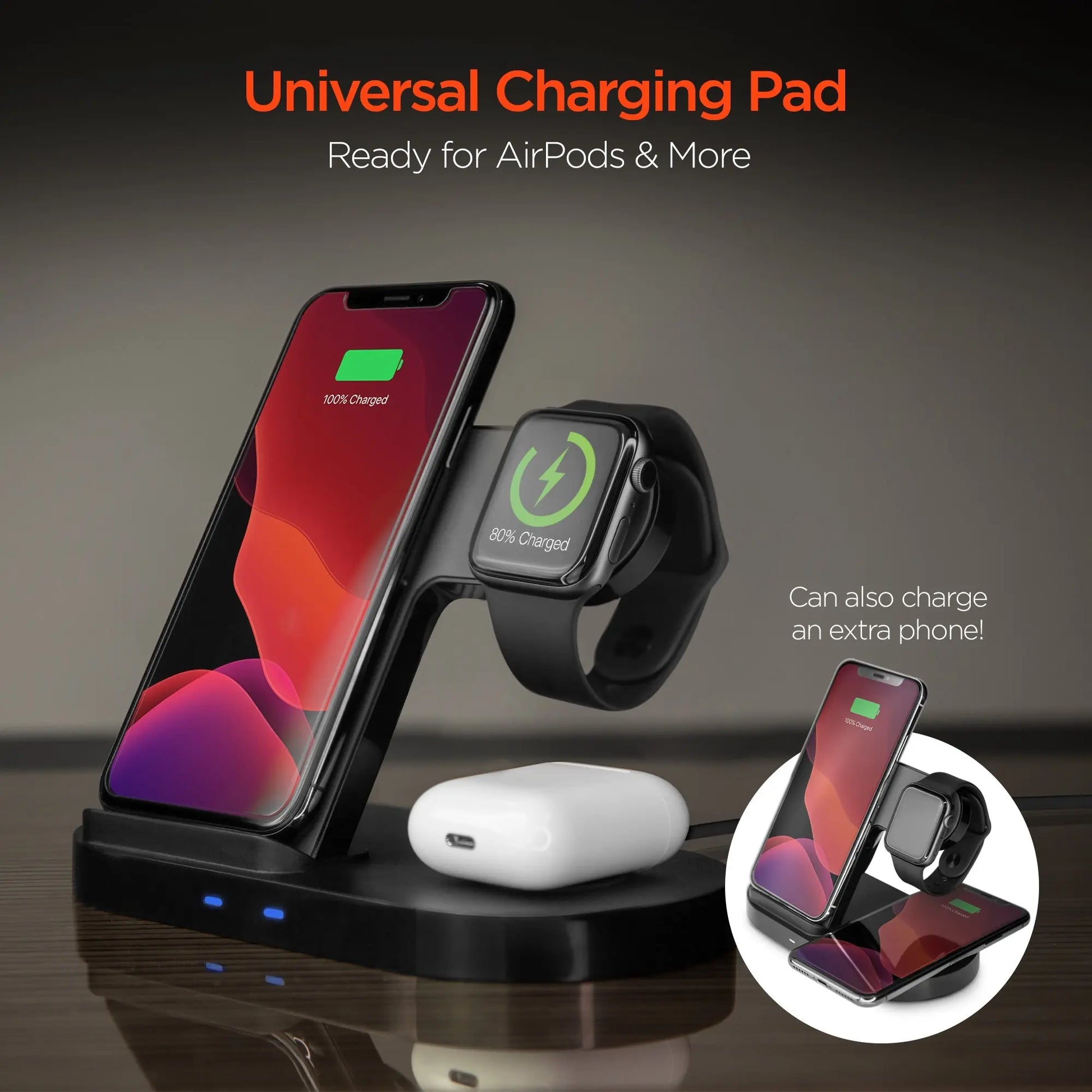 HyperGear 3-In-1 Wireless Charging Dock Sky Iapetus