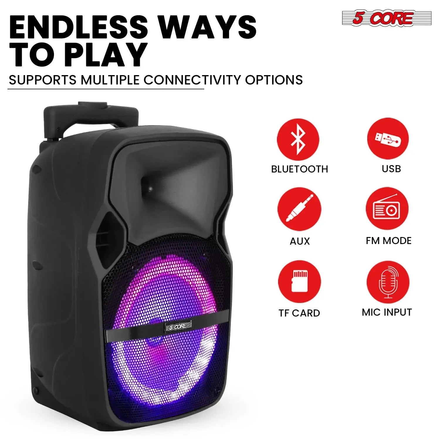 8 Inch PA Portable Speaker Violet Rose