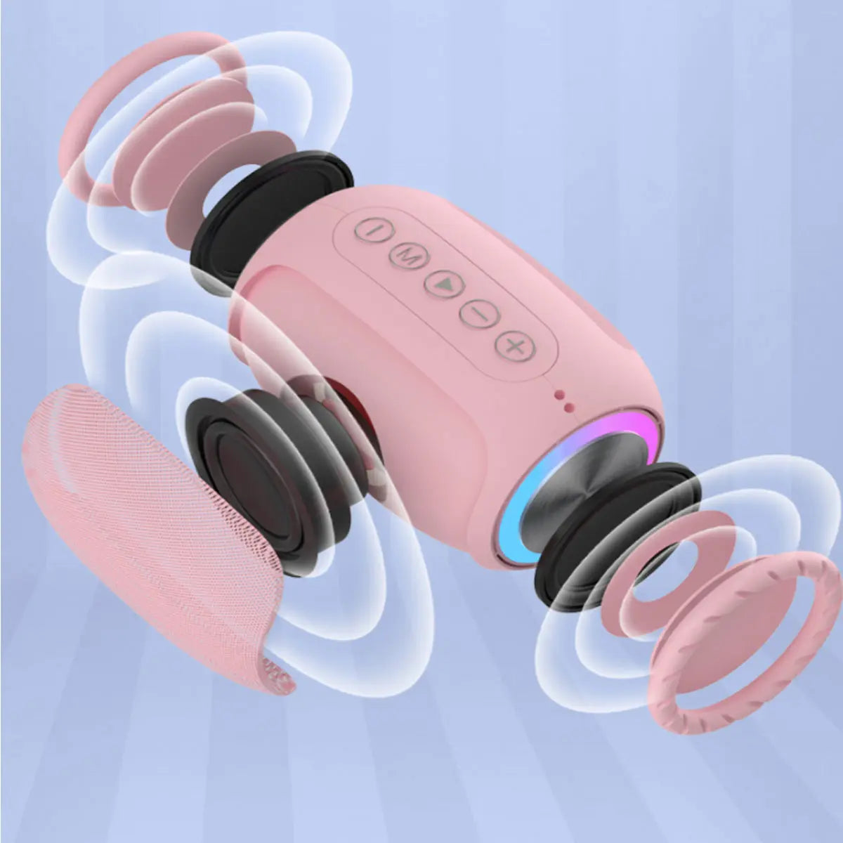 Oval Drum Bluetooth Speaker Light Salmon Lucky