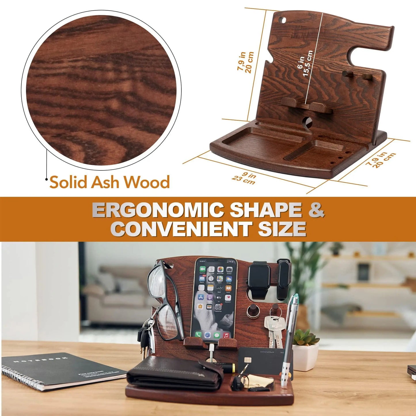 Wood Phone Docking Station Periwinkle Eros