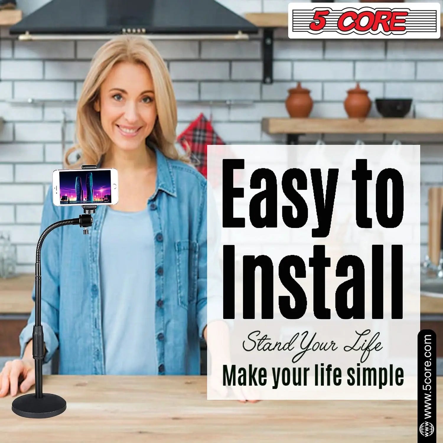 5 Core Cell Phone Stand Violet Rose