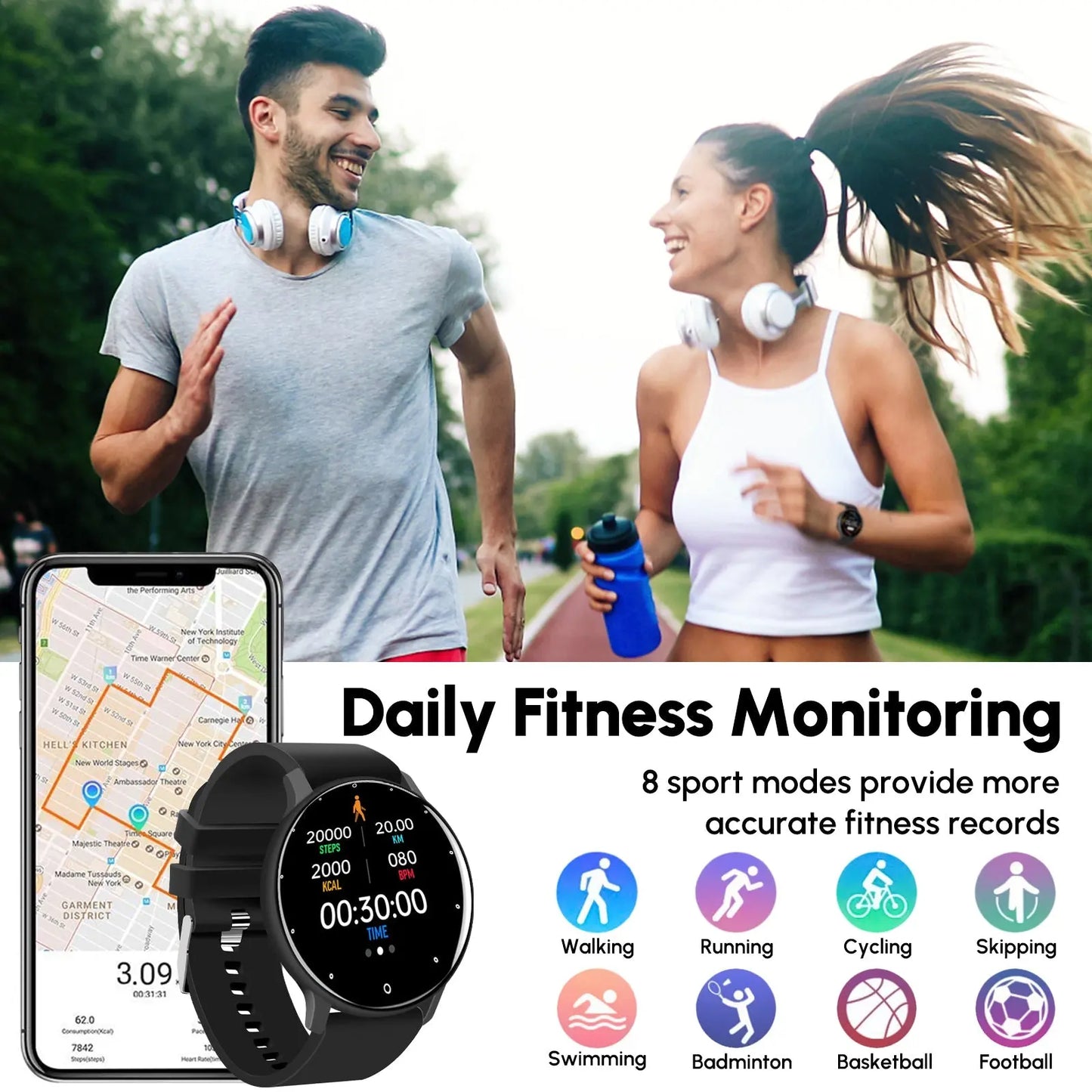 Waterproof Smart Bluetooth Watch W/Camera Pink Iolaus