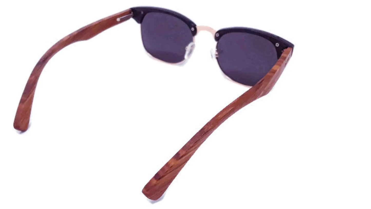 Real Walnut Wood Sunglasses Purple Ariadne