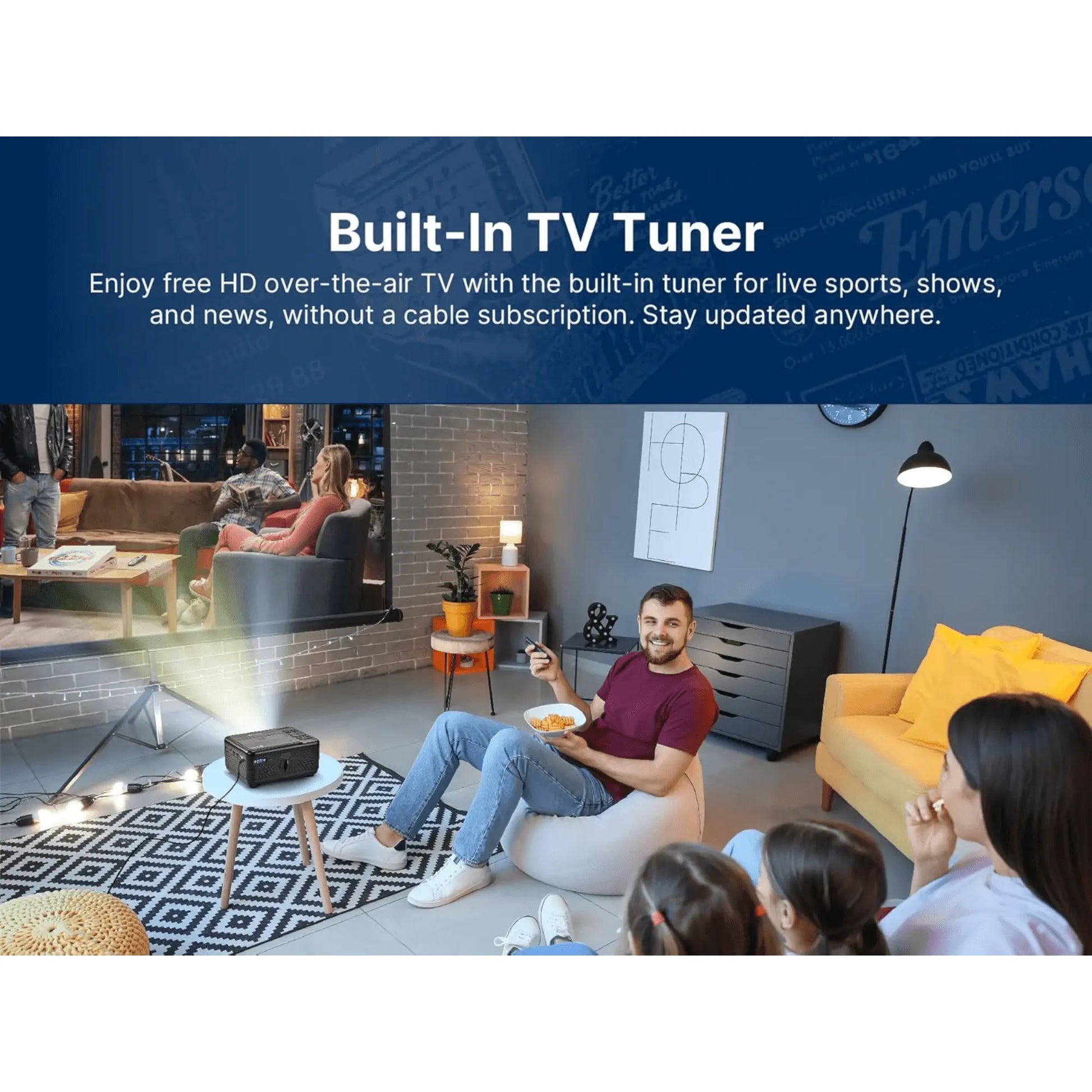 Emerson 120" Home Theater Projector Sky Iapetus