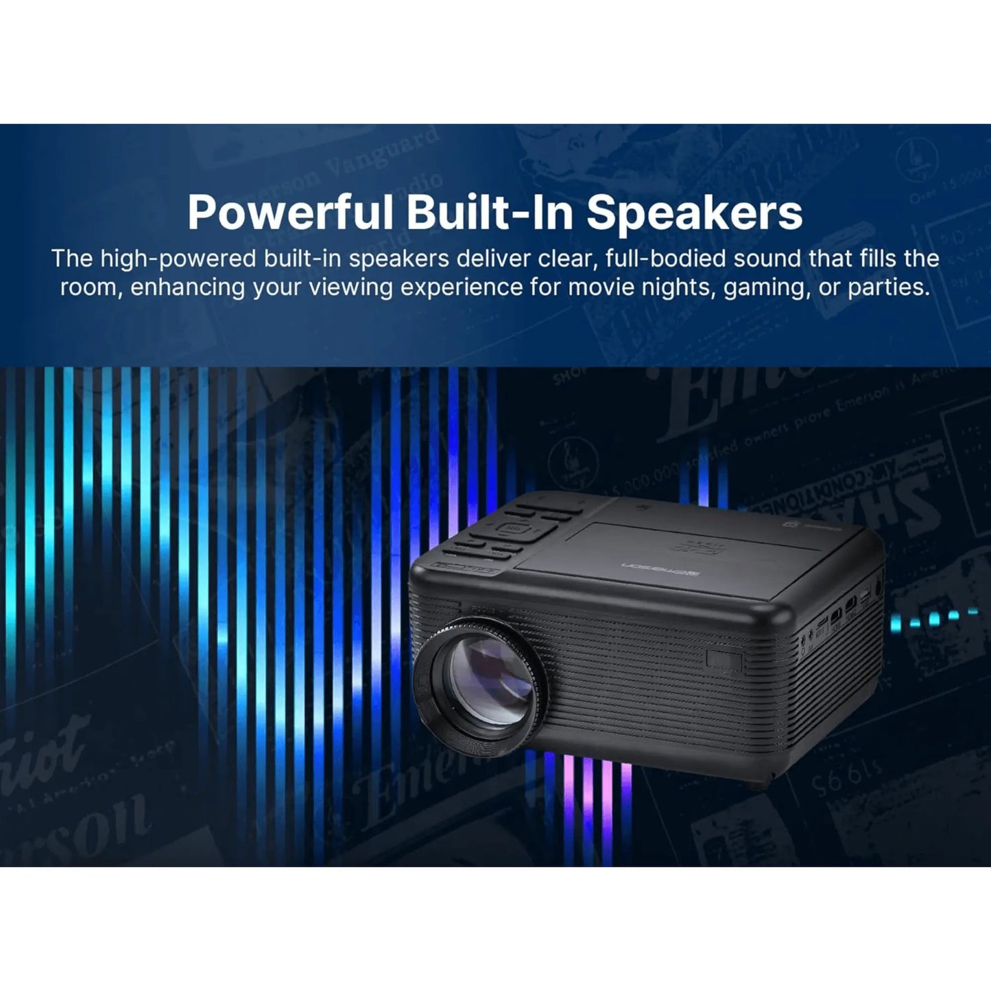 Emerson 120" Home Theater Projector Sky Iapetus