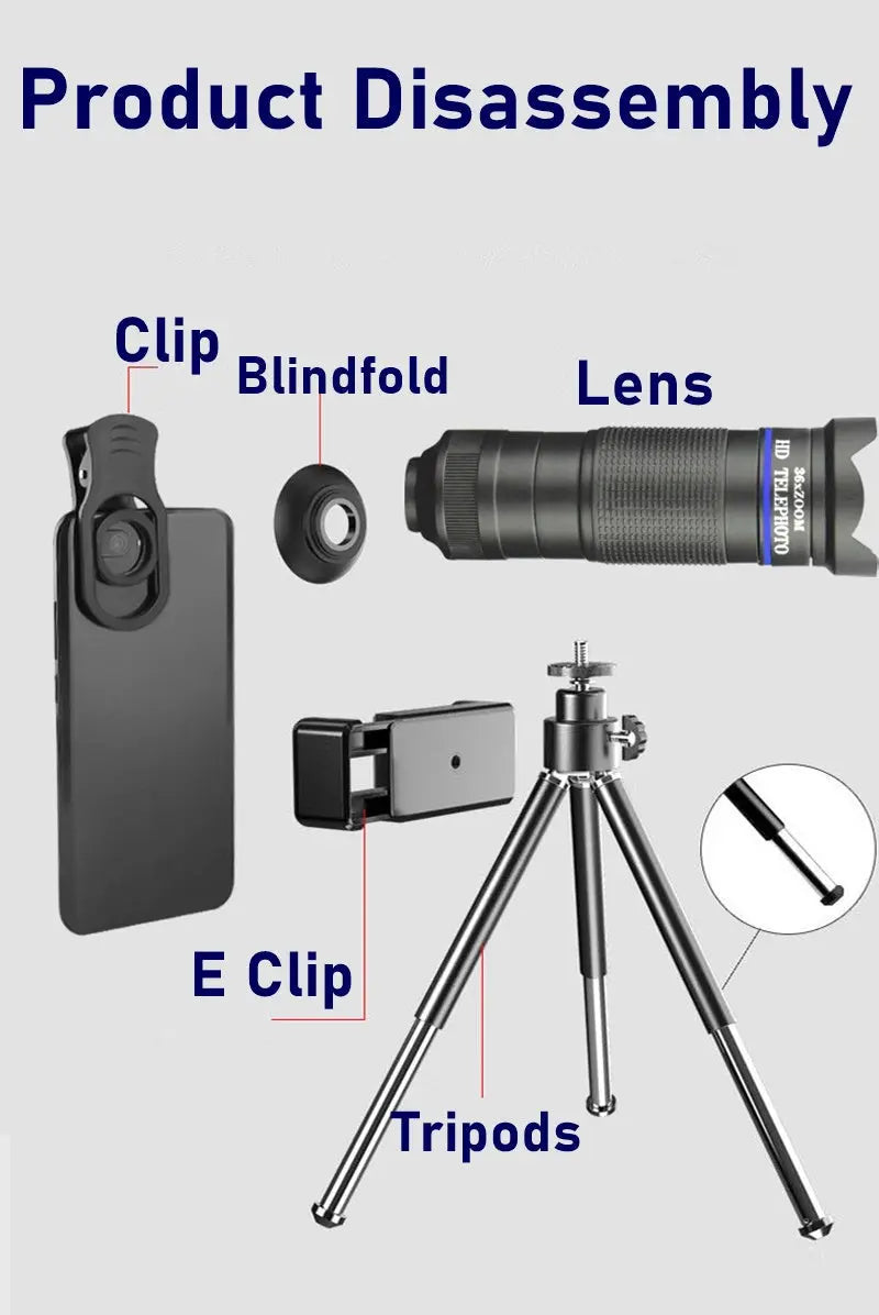 Mobile Phone Lens Kit W/Tripod Yellow Pandora