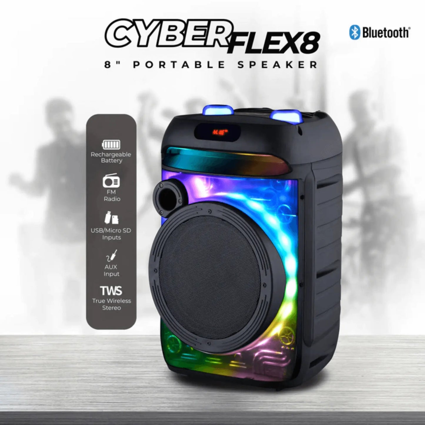 8" Portable Bluetooth Speaker Sky Iapetus