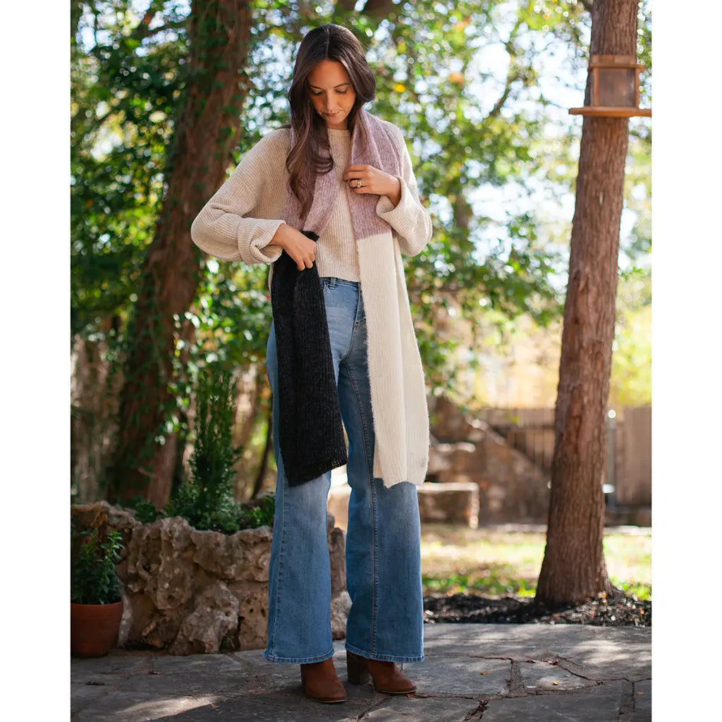 Blush Color Block Alpaca Scarf Ariel
