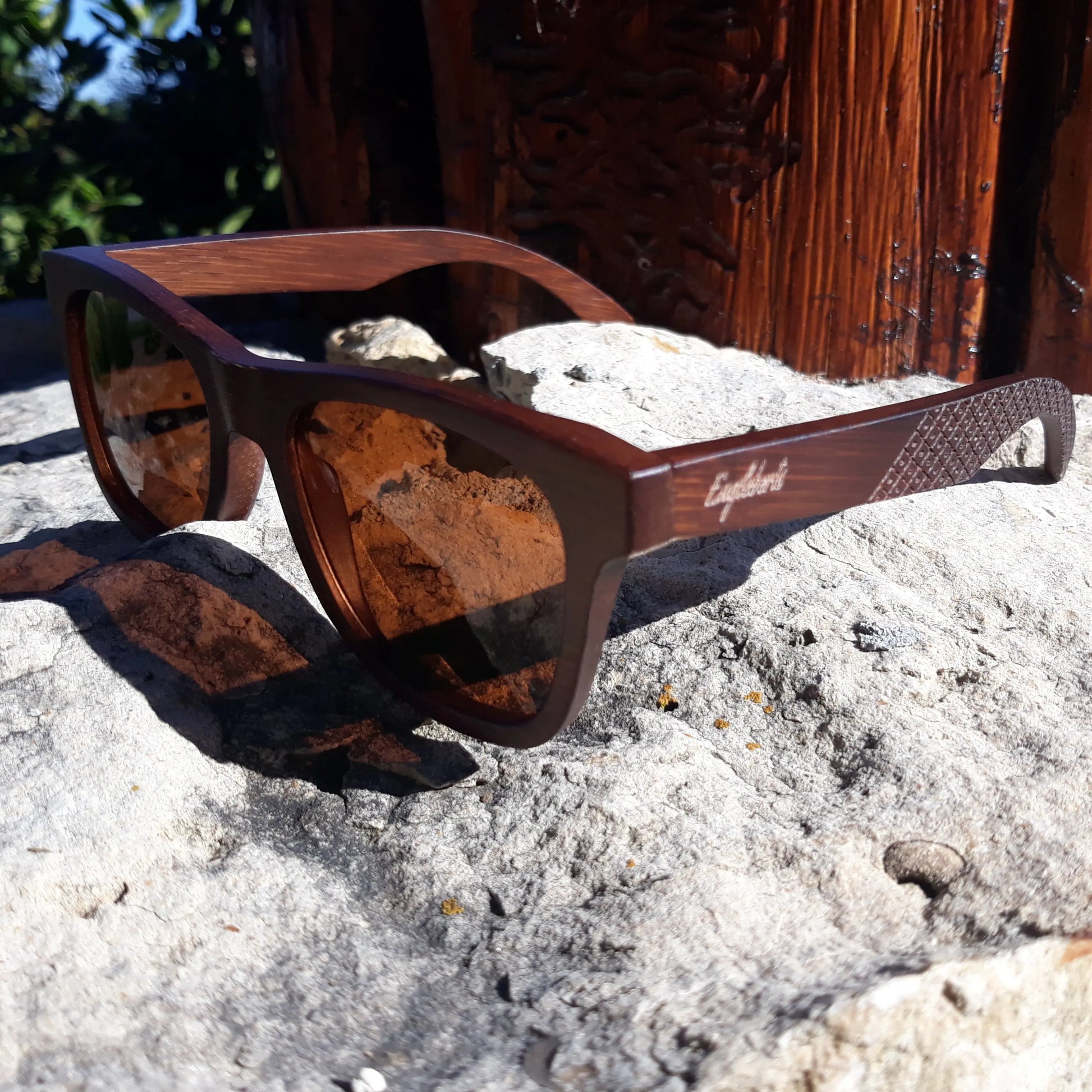 Wooden Sunglasses Tea Polarized Lenses Purple Ariadne