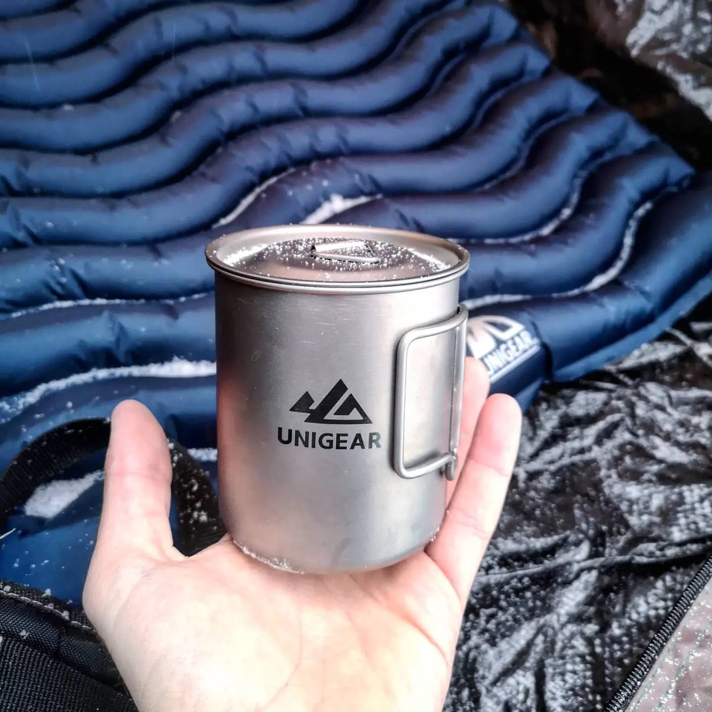100% Titanium Camping Cup 450ml Indigo Eurybia