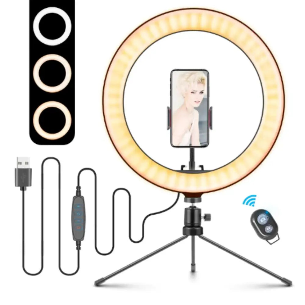 10" Table Selfie LED Lamp Yellow Pandora