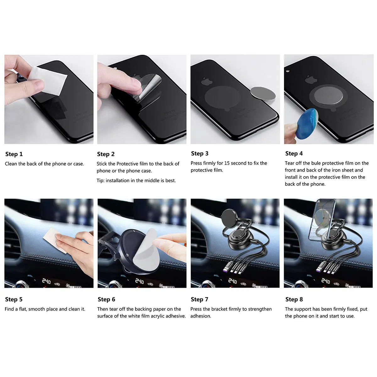 3-In-1 Tri-Cable Magnetic Car Charger Copper Hecuba