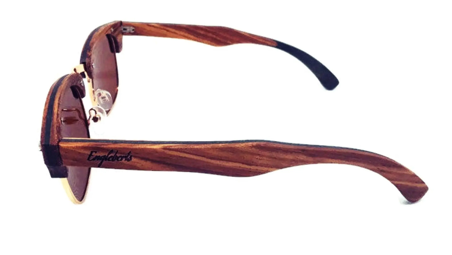 Real Ebony & Zebrawood Sunglasses Purple Ariadne