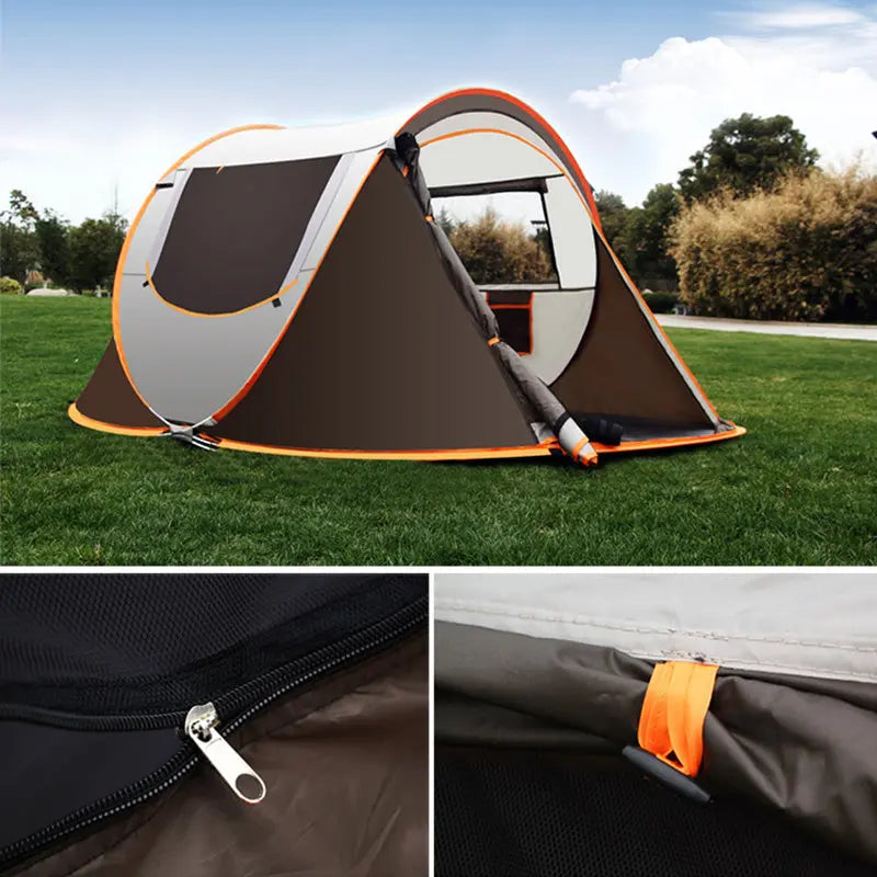 Large Automatic Pop-Up Camping Tent Yellow Pandora