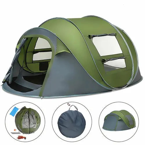 Large Automatic Pop-Up Camping Tent Yellow Pandora