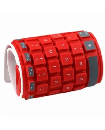 Flexible Silicone Bluetooth Keyboard Salmon Lucky