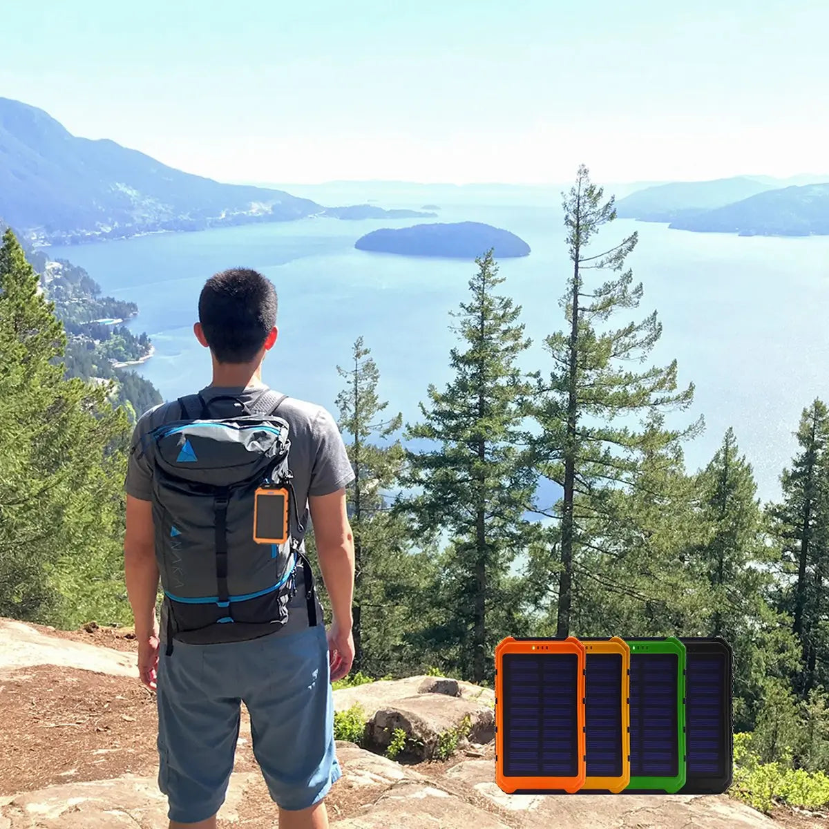 Solar Power Bank Phone Charger Salmon Lucky